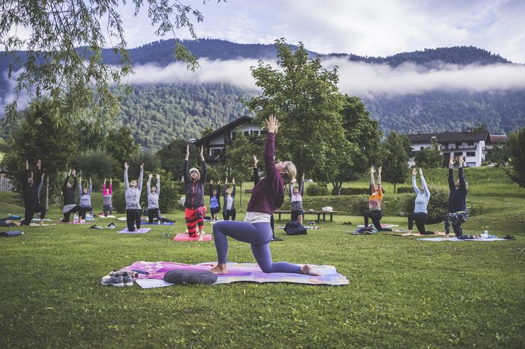 yoga at the Thiersee lake
